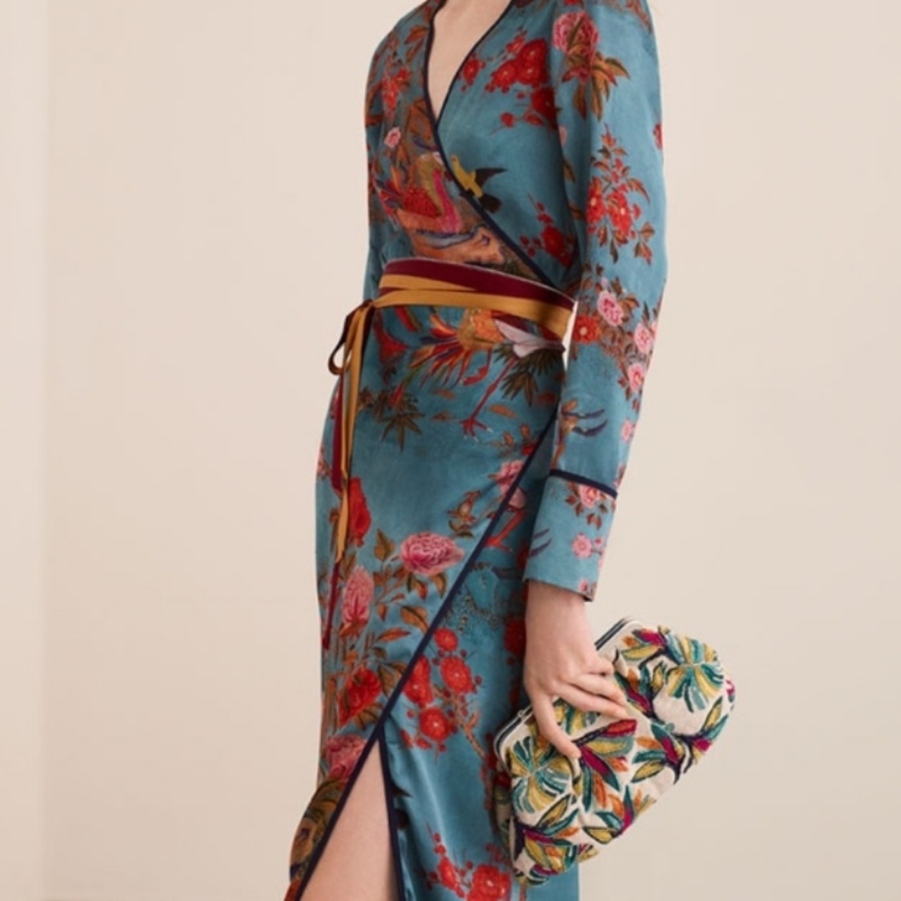 Zara silk kimono dress